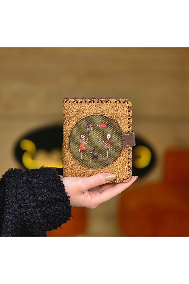 Balloon Figured Small Wallet Ethnic Bohemian Retro Style - Mustard