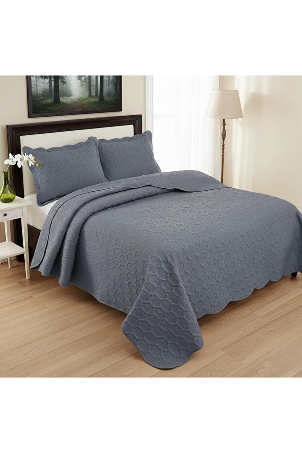 Petek Double Bedspread 260X240 Anthracite