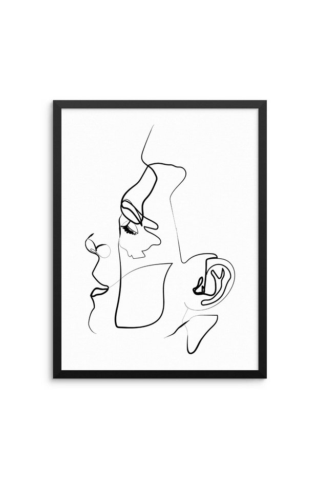 ALAYRA Sincerely, Not Abstract One Line Male Face Wall Decor Art Print Poster UNFRAMED Modern Minimalist Fashion Artwork for Women's and Men's Bedroom Living Room Bathroom or Home25.4X25.4 CM