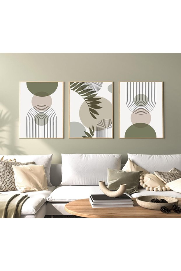 ALAYRA Modern Aesthetic Plant Pictures, Boho Decorative Pictures, Natural Landscape Poster, Abstract Art Deco Poster Set - No Frame (3 Pieces, , Poster-08)40X60 CM