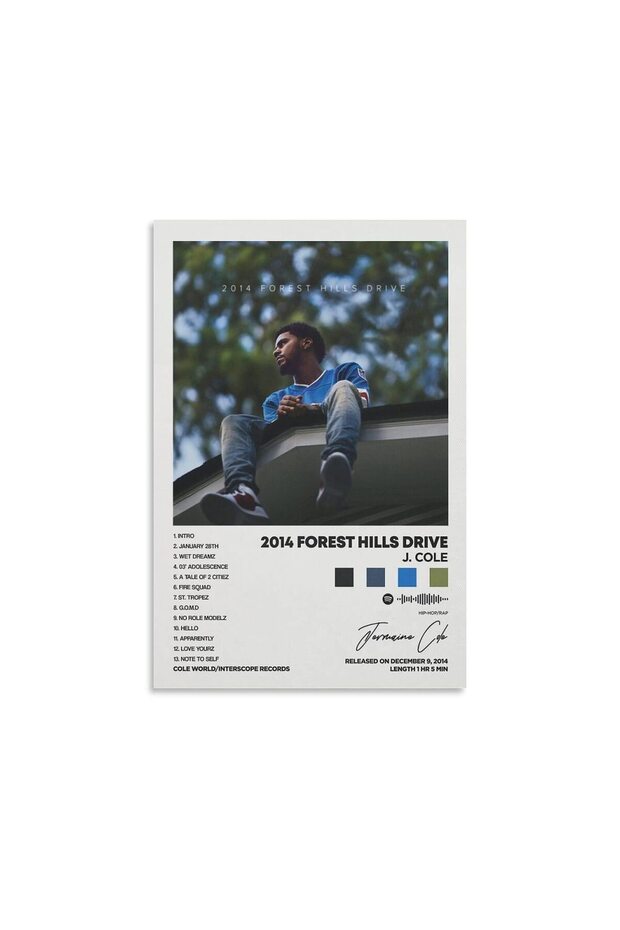 ALAYRA J. Cole - 2014 Forest Hills Drive Album Cover Canvas Posters for Room Aesthetic Gift Unframe:()45.7X30.5 CM