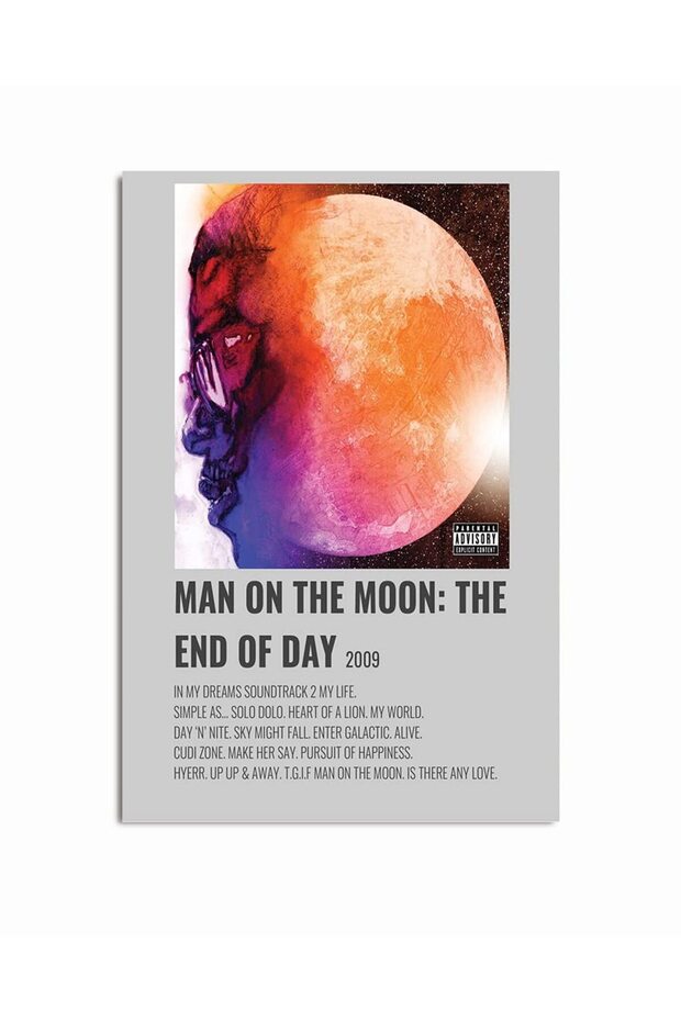 ALAYRA Kid cudi Poster Man on the Moon The End of Day Album Posters Aesthetics room decor Unframed61X40.6 CM