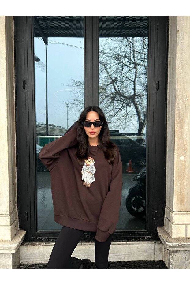 Teddy Baskılı Sweatshirt - 1