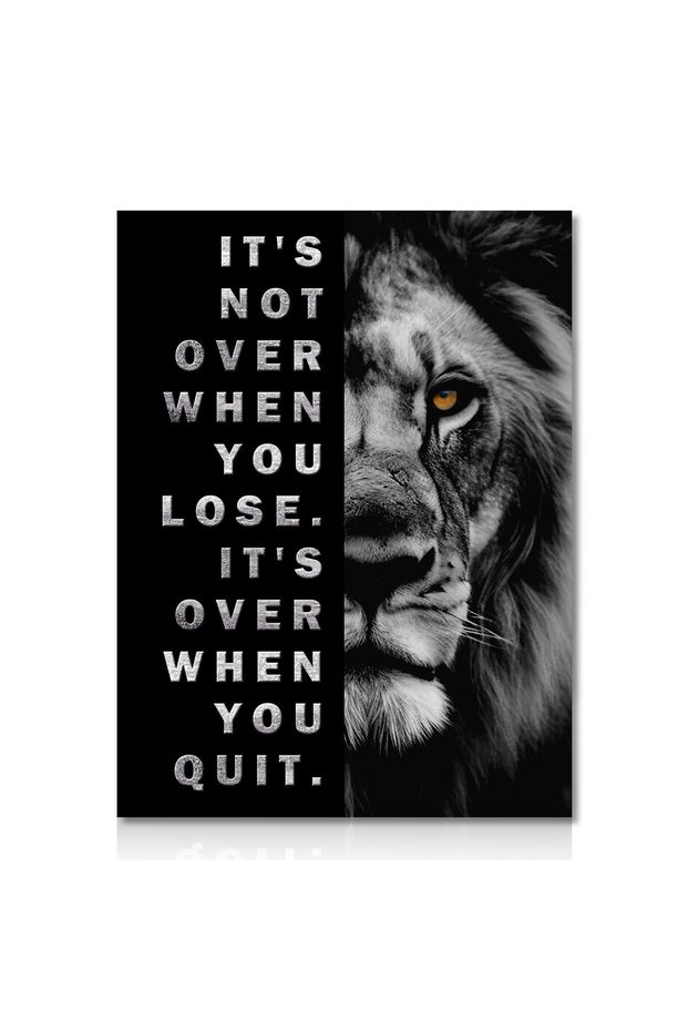 ALAYRA NymphFable Motivational Lion Wall Decor Poster Black and White Inspirational Wall Poster for Office Gym Bedroom Decor Unframed40X30 CM