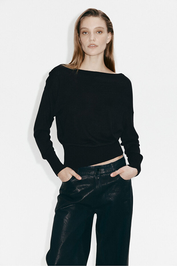 Tek Omuzlu İnce Triko Üst - 3