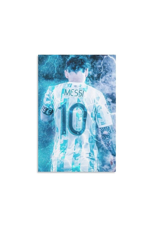 ALAYRA Football Stars Cristiano Ronaldo and Lionel Messi Poster Canvas Decor Bedroom Wall Decor Kids inspirational posters (Messi-2, 12×)45.7X30.5 CM