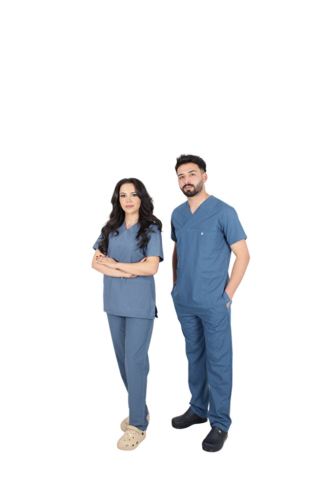 D/114 Unisex Doctor Nurse Student Thermocotton Fabric Scrubs Set