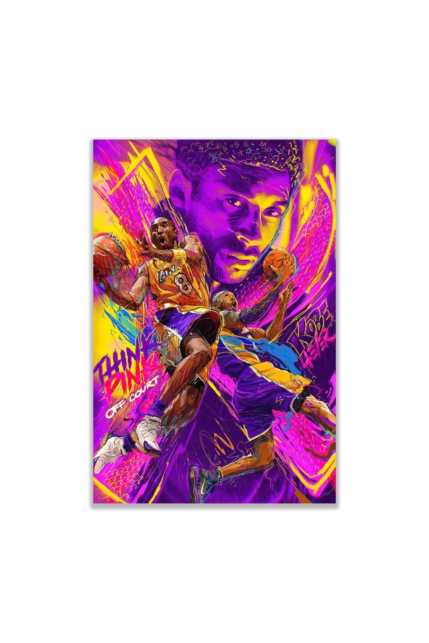 ALAYRA Basketball Stars LeBron Ja Kobe Bryant Stephen Curry Poster Canvas Art Bedroom Wall Decor Kids Room Decor Inspirational Gift (Kobe)45.72X30.48 CM