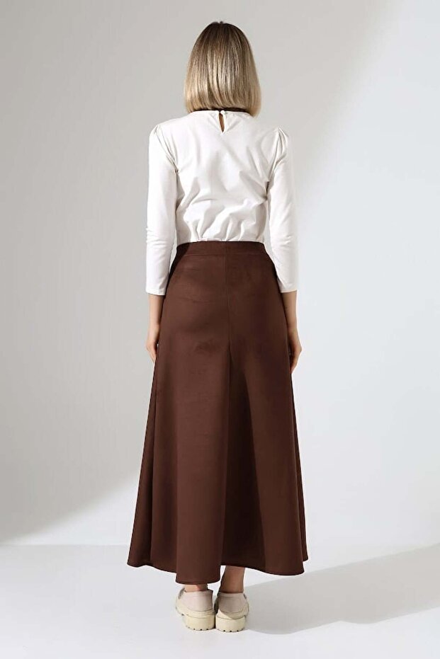 Süet Şık Maxi Etek - 5