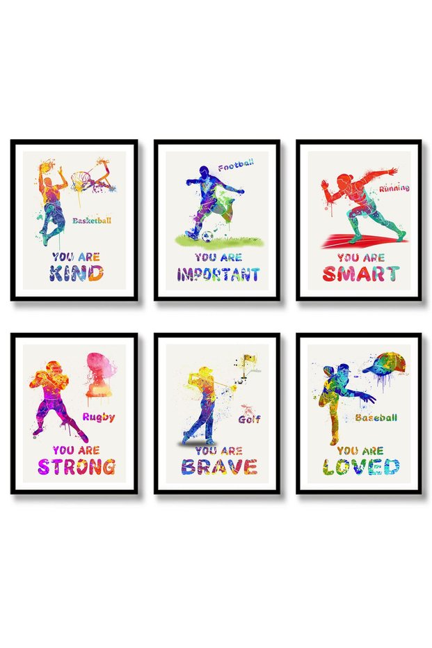 ALAYRA Sports Wall Art Posters spots Wall Decor Prints Motivational Quote Room Decor Photo Pictures for Kids Boys Nursery Bedroom Decorations (11"x14" UNFRAMED)30X40 CM