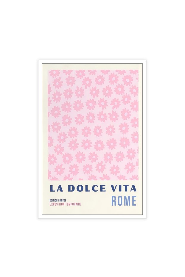 ALAYRA Retro La Dolce Vita éDition LimitéE Exposition Temporaire Posters Flower Rome Natural Theme Art Pink Bouquet Flowers Plant Prints For Home Bedroom Dorm Office Wall Decor30.5X40.6 CM