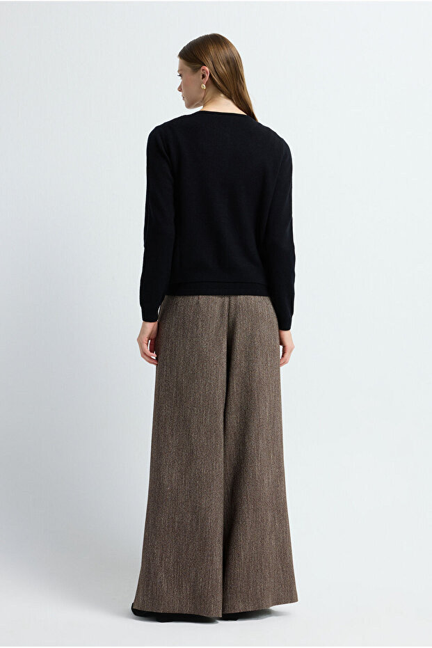 Düğmeli Yün Triko Hırka - 5