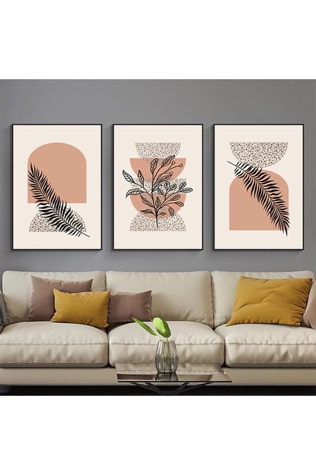 ALAYRA Modern Bohemian Abstract Poster Wall Decoration, Beautiful Botanical Pictures Poster Wall Art, Minimalist Wall Poster Set - Frameless (Wall Picture-05. x 3 Pieces)30X40 CM