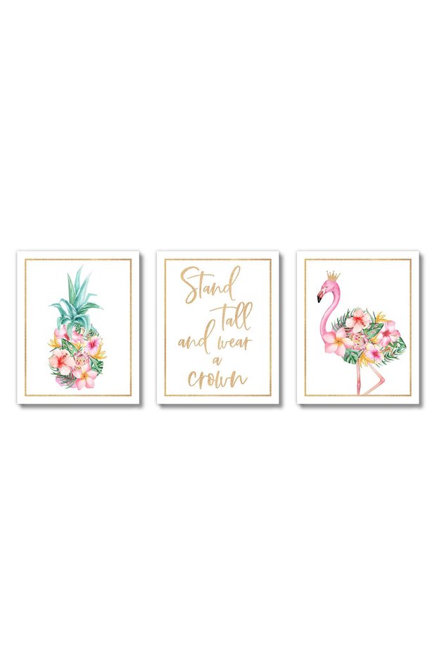ALAYRA - Girls Room Wall Decor Art Prints - (UNFRAMED ) - Inspirational Wall Art, Motivational Quotes Posters for Girls, Teens, Tween, Women Office Bedroom, Dorm, Desk -Flamingo20X25 CM