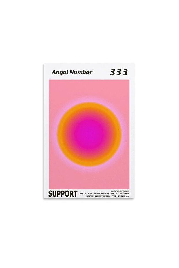 ALAYRA Angel Number 333 Wall Art Print Unframed, Aura Gradient, 30x40 cm