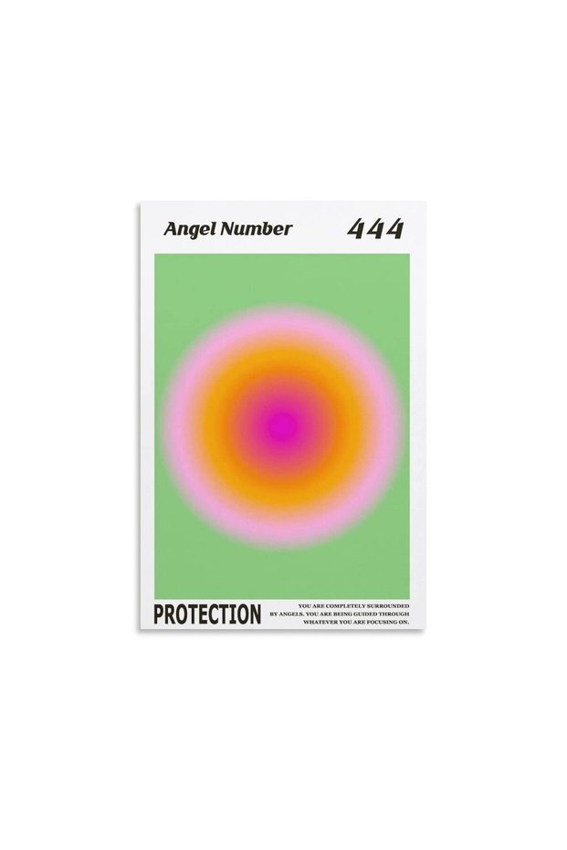 ALAYRA Colorful Gradient Aura Angel Numbers Poster Aesthetic Inspirational Quotes Wall Art Canvas Prints Pictures for Bedroom (-Unframe,AngelNO-444)40X60 CM