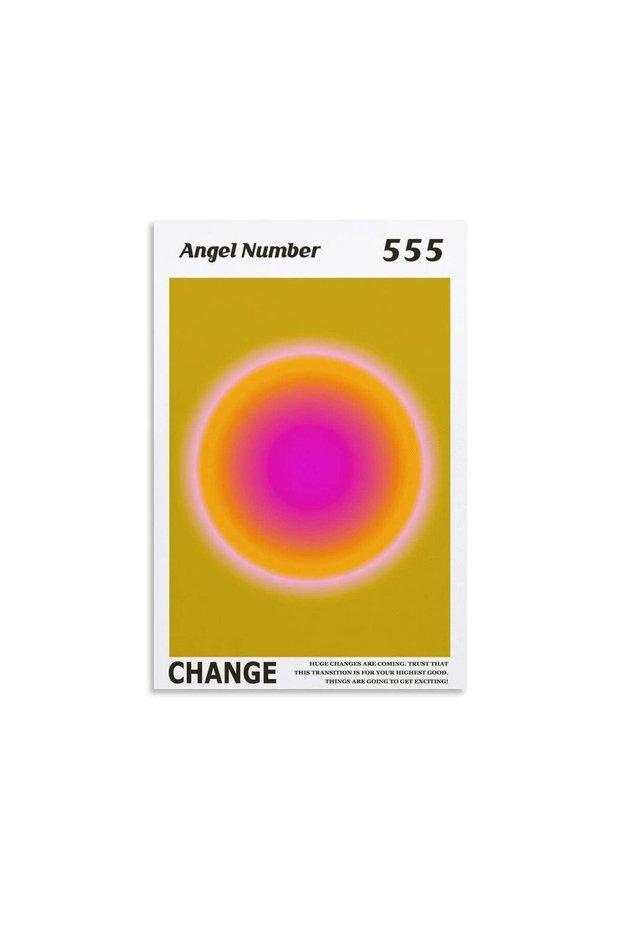ALAYRA Colorful Gradient Aura Angel Numbers Poster Aesthetic Inspirational Quotes Wall Art Canvas Prints Pictures for Bedroom (-Unframe,AngelNO-555)40X60 CM
