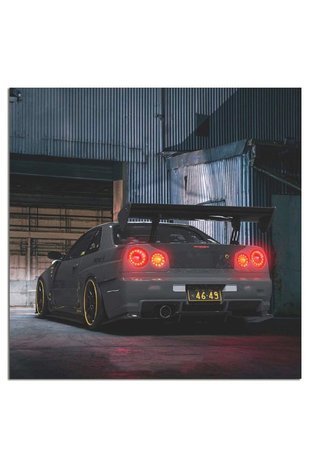 ALAYRA Car Posters R34 Canvas Art Painting Decor Wall Posters Family Bedroom hotel restaurant gym Office Decorative for room aesthetic Gift Poster 16×16inchs(40×)40.6X40.6 CM