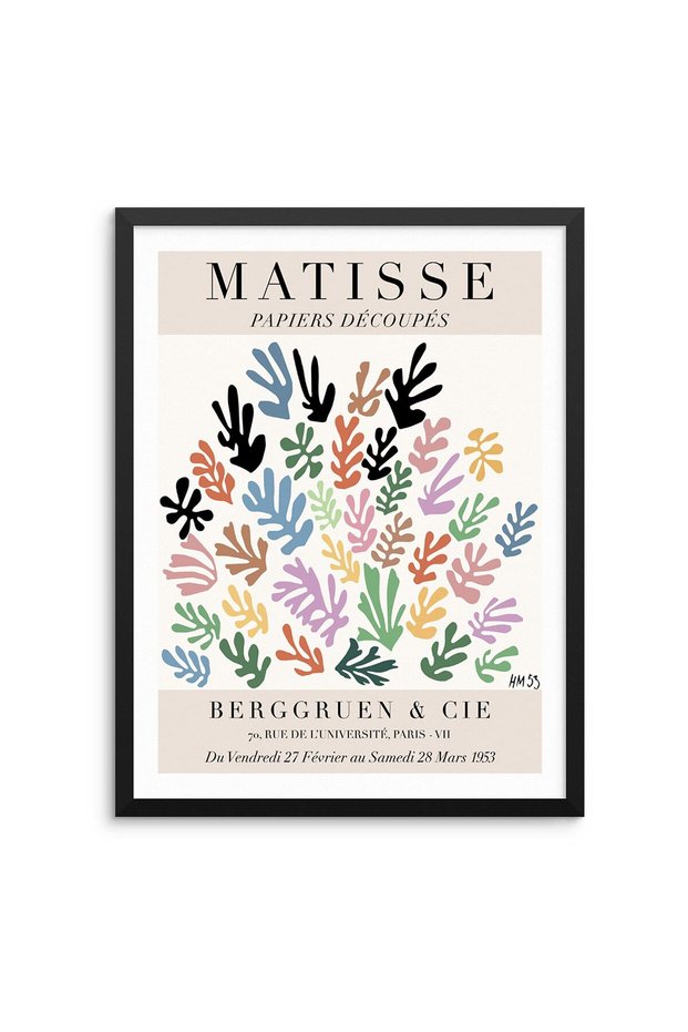 ALAYRA Sincerely, Not Henri Mattise Colorful Gallery Wall Exhibition Art Print Papiers Découpés Poster 11"x14" UNFRAMED Mid-Century Artwork for Bedroom Bathroom or Living Room25.4X25.4 CM