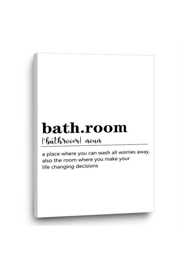 ALAYRA Definition Wall Art Canvas Pictures for Bathroom Wall Decor - Funny Painting Poster Black and White Quotes Frameless Prints61X40.6 CM