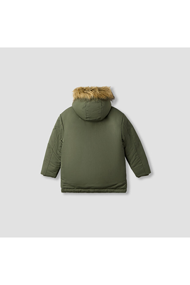 Solid Hooded Jacket with Long Sleeves - 2