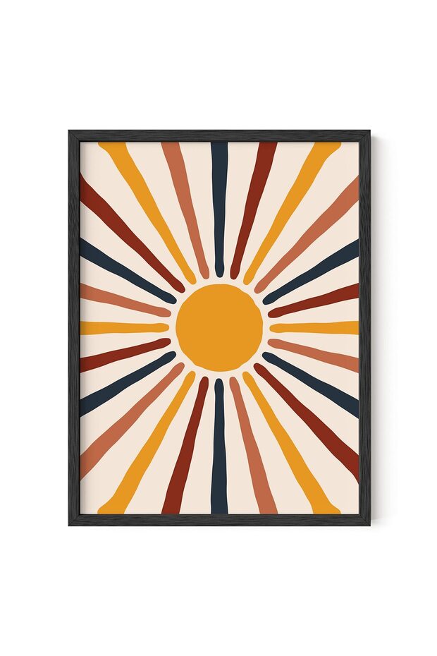 ALAYRA Mid Century Modern Wall Art Sun - | Boho Posters Prints Wall Art Mid Century Modern Print Sun Art Print Boho Pictures for Wall Boho Art Boho Prints | UNFRAMED 12” x 16”40.6X40.6 CM