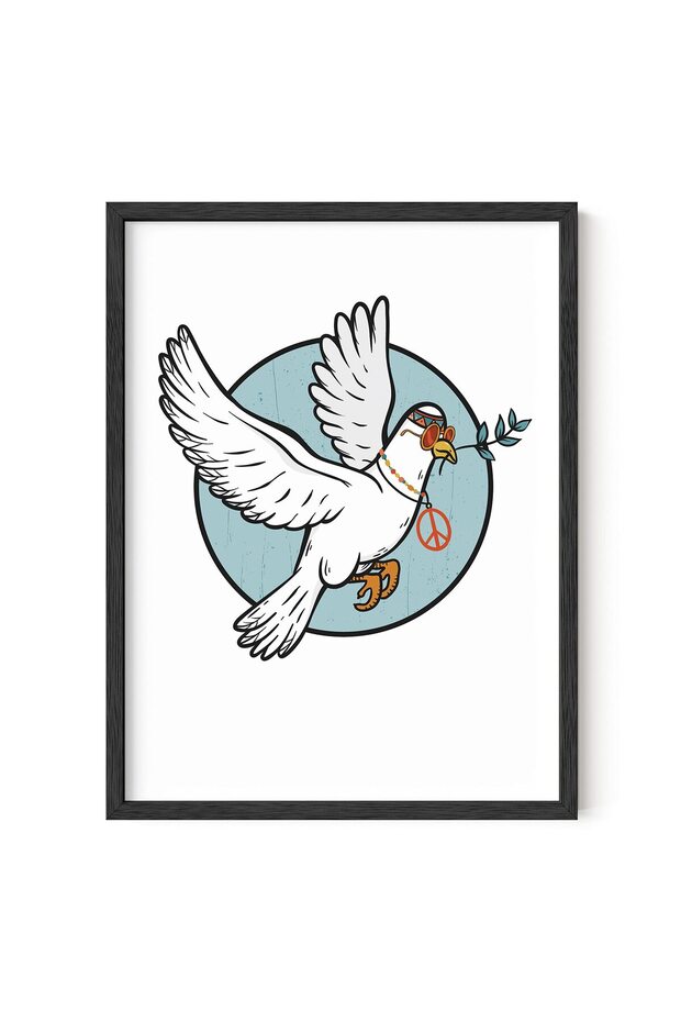 ALAYRA Dove of Peace Hippie Posters for Bedroom - Dove Print Posters Hippie Wall Art | Doves Wall Decor Indie Posters Hippie Art and Indie Pictures Wall Decor | UNFRAMED 12" x 16"40.6X30.5 CM