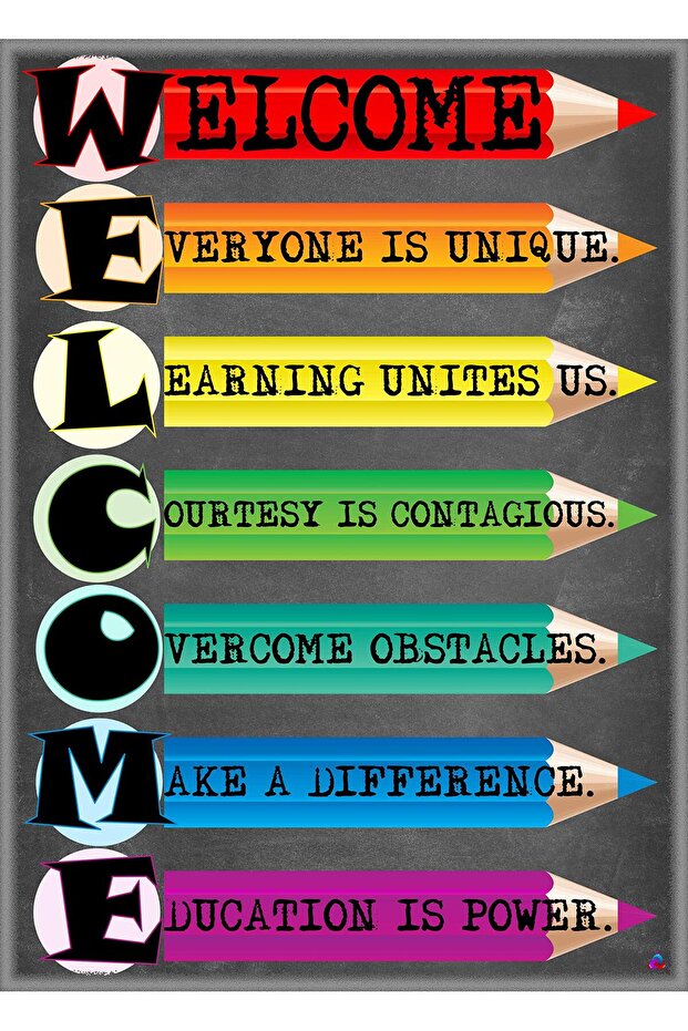ALAYRA 3D Learning LLF Welcome Poster for Classrooms- Laminated .5 in - Back To School Classroom Door Decorations, Teachers Supplies for Preschool, Kindergarten, Elementary49.5X35.6 CM
