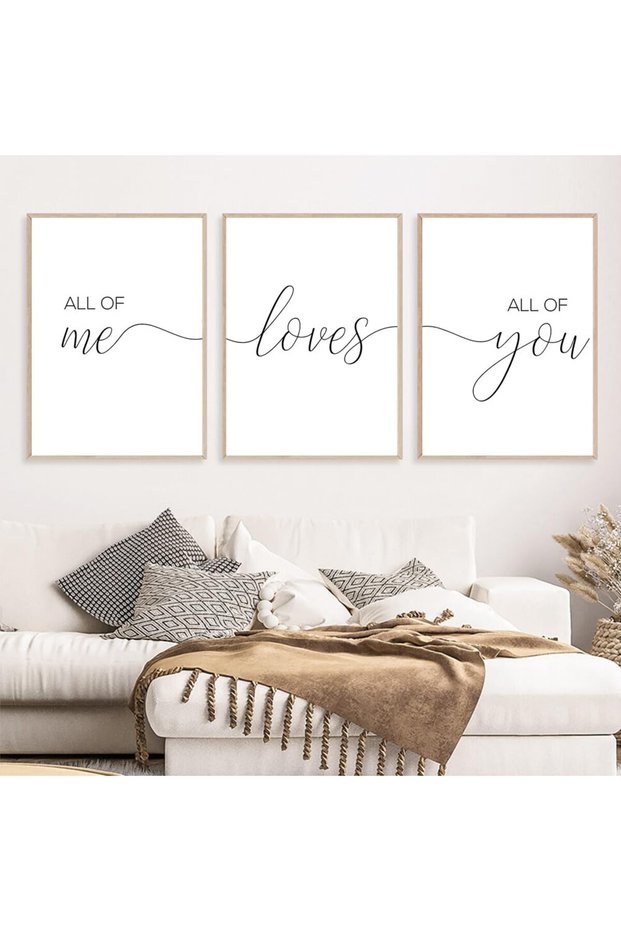 ALAYRA All Of Me Loves All Of You Wall Art,Minimalist Art Prints,Couple Poster, Love Print,Above Bed Wall Decor for Bedroom Decor Unframed40X60 CM