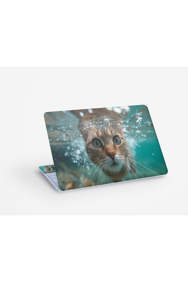 ALAYRA Cat Swimming Underwater Animal, Laptop Skin Sticker Decal,13.3 14 15 15.4 15.6 Inch Laptop