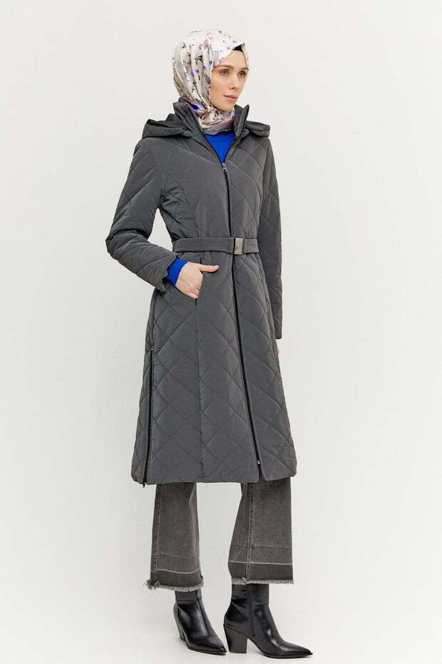 Fermuarlı Kapitone Kaban - 2