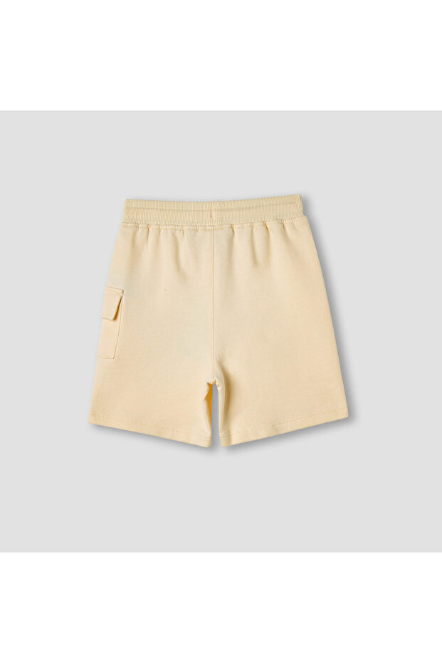 شورت سادة مع رباط للإغلاق وجيوب - 2