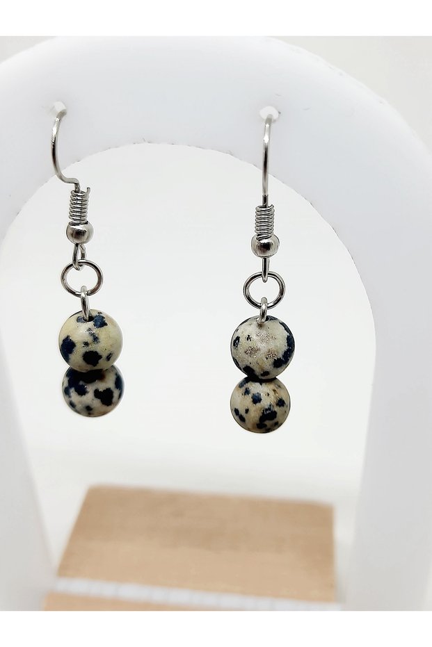 Quail Jasper Natural Stone Earrings 1 Pair