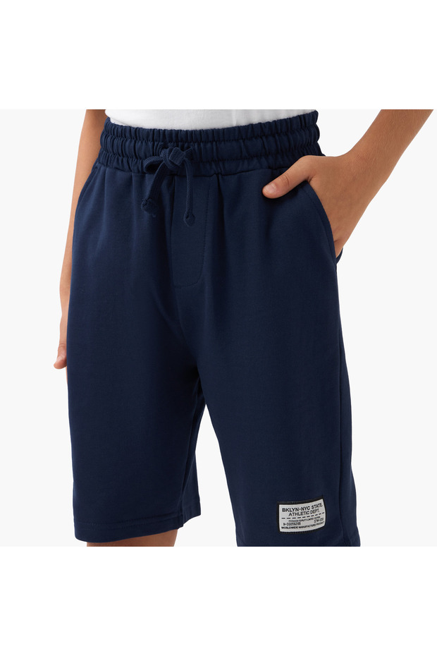 شورت سادة مع رباط للإغلاق وجيوب - 4