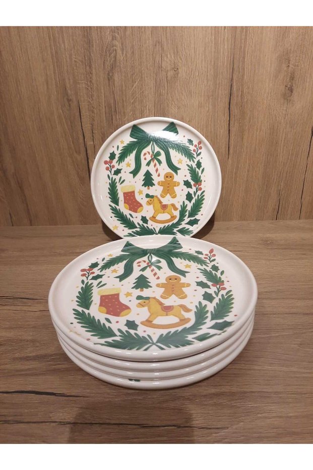 Pasta Plate 19 cm 5 Pieces New Year / New Year's Eve / New Year / Merry Christmas