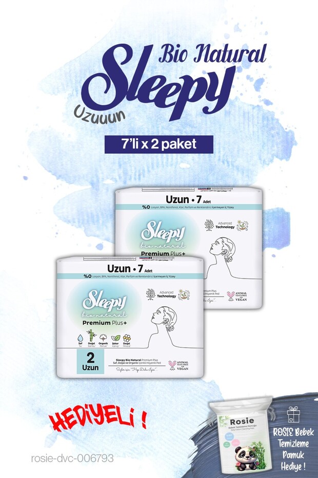 فوط صحية طويلة طبيعية من بيو، 7 قطع × 2 وروزي