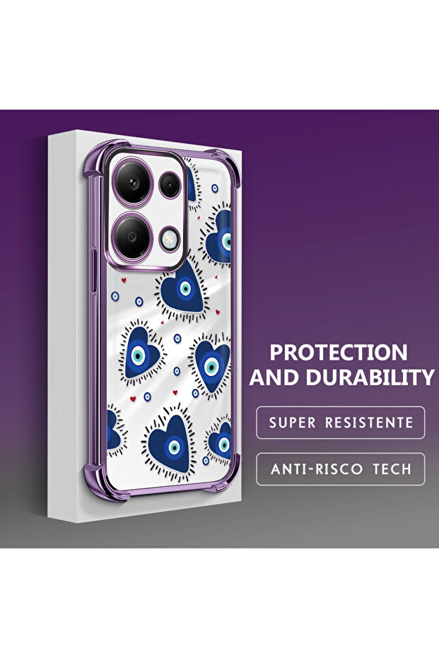 حافظة حماية من السيليكون الشفاف المتوافقة مع هاتف Xiaomi Poco M6 Pro 4G بنمط العين الشريرة - 4