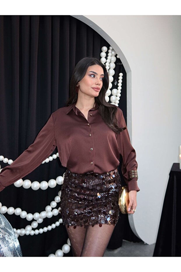 Büyük Pullu Mini Etek - 4