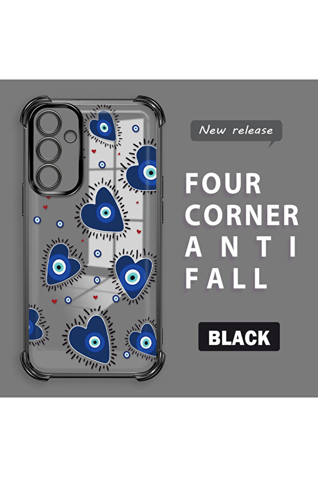 حافظة حماية من السيليكون الشفاف المتوافقة مع هاتف سامسونج جالاكسي A54 بنمط العين الشريرة - 1