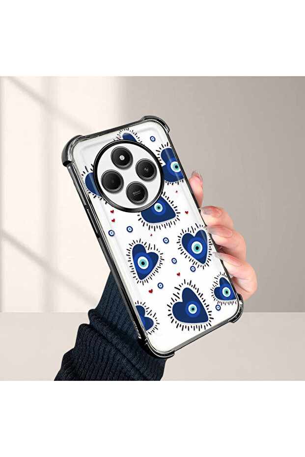 حافظة حماية من السيليكون الشفاف المتوافقة مع هاتف Xiaomi Redmi A4 بنمط العين الشريرة - 2