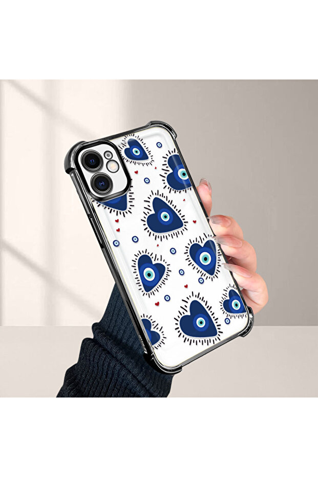 حافظة حماية من السيليكون الشفاف المتوافقة مع هاتف iPhone 11 بنمط العين الشريرة - 3