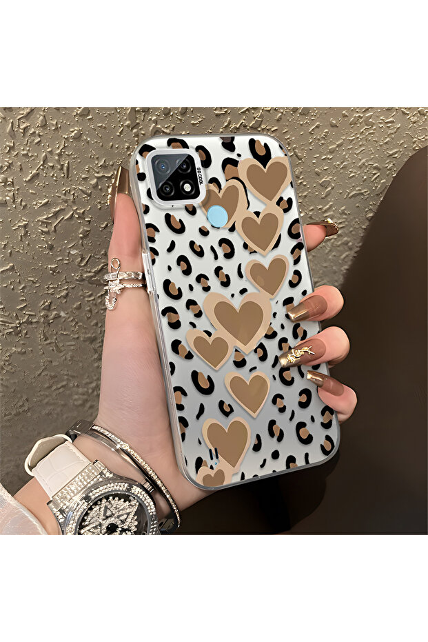 حافظة متوافقة مع هاتف Realme C21 بنمط pardus، حافظة هاتف صلبة مضادة للسقوط - 1