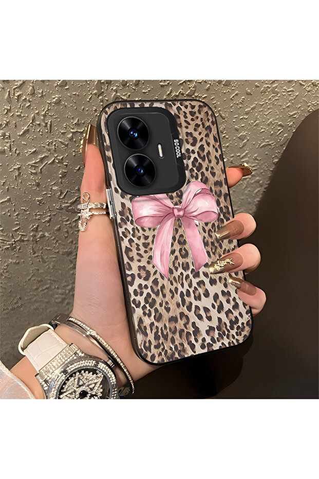 حافظة متوافقة مع هاتف Realme C55 بنمط pardus، حافظة هاتف صلبة مضادة للسقوط - 1