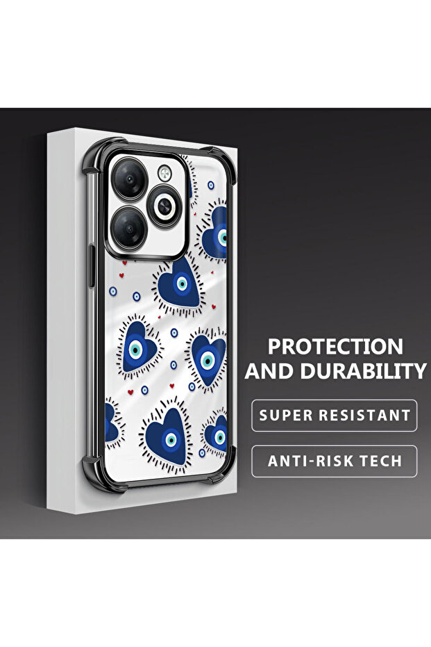 حافظة حماية شفافة من السيليكون متوافقة مع تكنو سبارك 20/20C بنمط العين الشريرة - 4