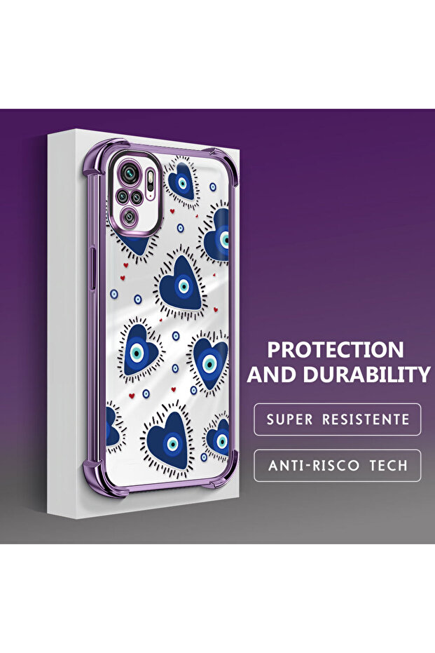 حافظة حماية من السيليكون الشفاف المتوافقة مع Xiaomi Poco M5S بنمط العين الشريرة - 4