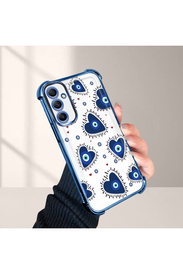 حافظة حماية من السيليكون الشفاف المتوافقة مع هاتف سامسونج جالاكسي A34 بنمط العين الشريرة - 2