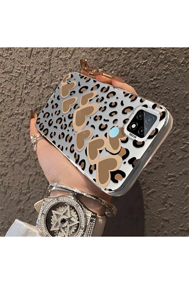 حافظة متوافقة مع هاتف Realme C21 بنمط pardus، حافظة هاتف صلبة مضادة للسقوط - 3