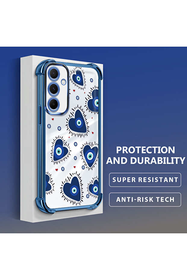 حافظة حماية من السيليكون الشفاف المتوافقة مع هاتف سامسونج جالاكسي A55 بنمط العين الشريرة - 4