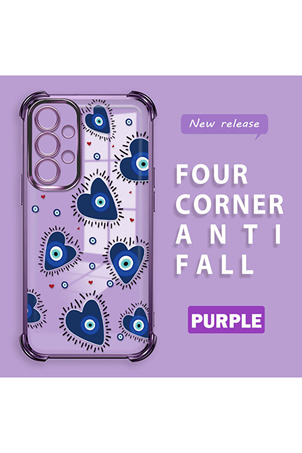 حافظة حماية من السيليكون الشفاف المتوافقة مع هاتف سامسونج جالاكسي A33 بنمط العين الشريرة - 1