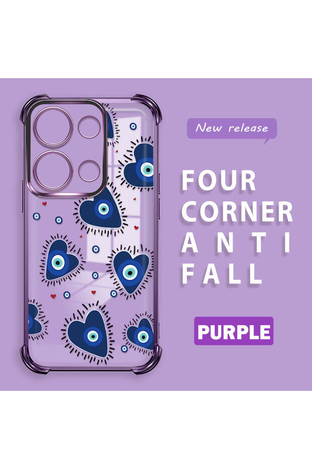 حافظة حماية من السيليكون الشفاف المتوافقة مع هاتف Xiaomi Poco M6 Pro 4G بنمط العين الشريرة - 1